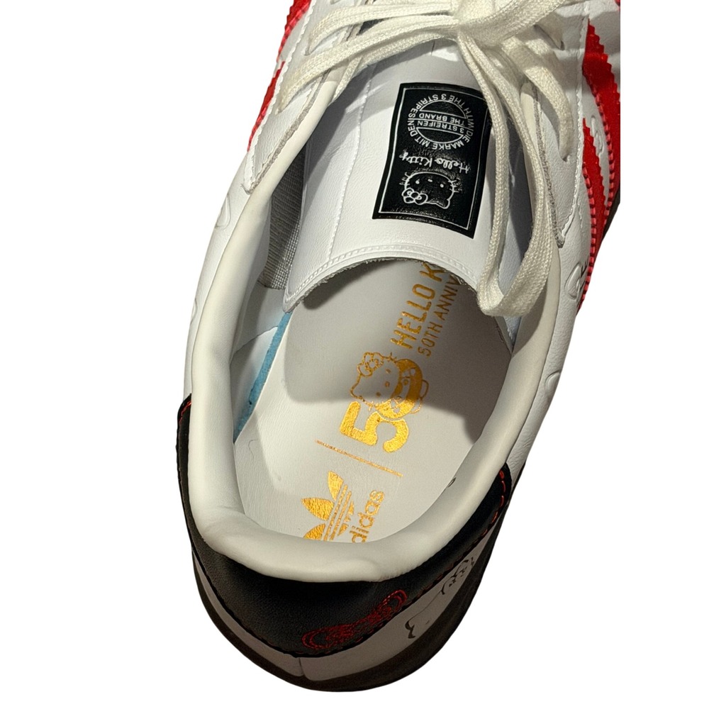 Adidas Gazelle Hello Kitty 50th Anniversary White Red Bow Size 7 Womens Shoes - Picture 7 of 9